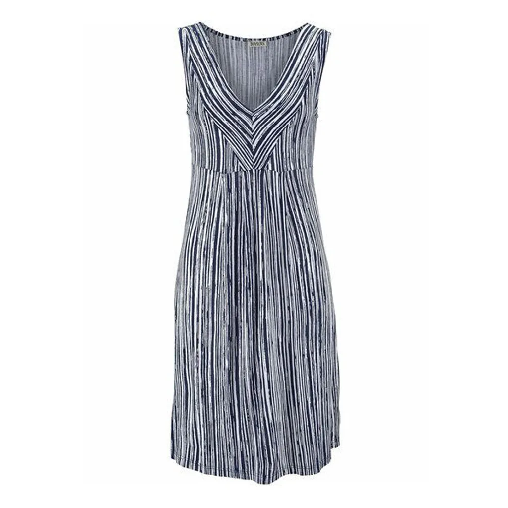SAGACE Dress Fashion women's Casual V-neck Sleeveless Striped Print Dress Summer Simple Comfortable Dresses Female 2019
SAGACE Dress Fashion women's Casual V-neck Sleeveless Striped Print Dress Summer Simple Comfortable Dresses Female 2019