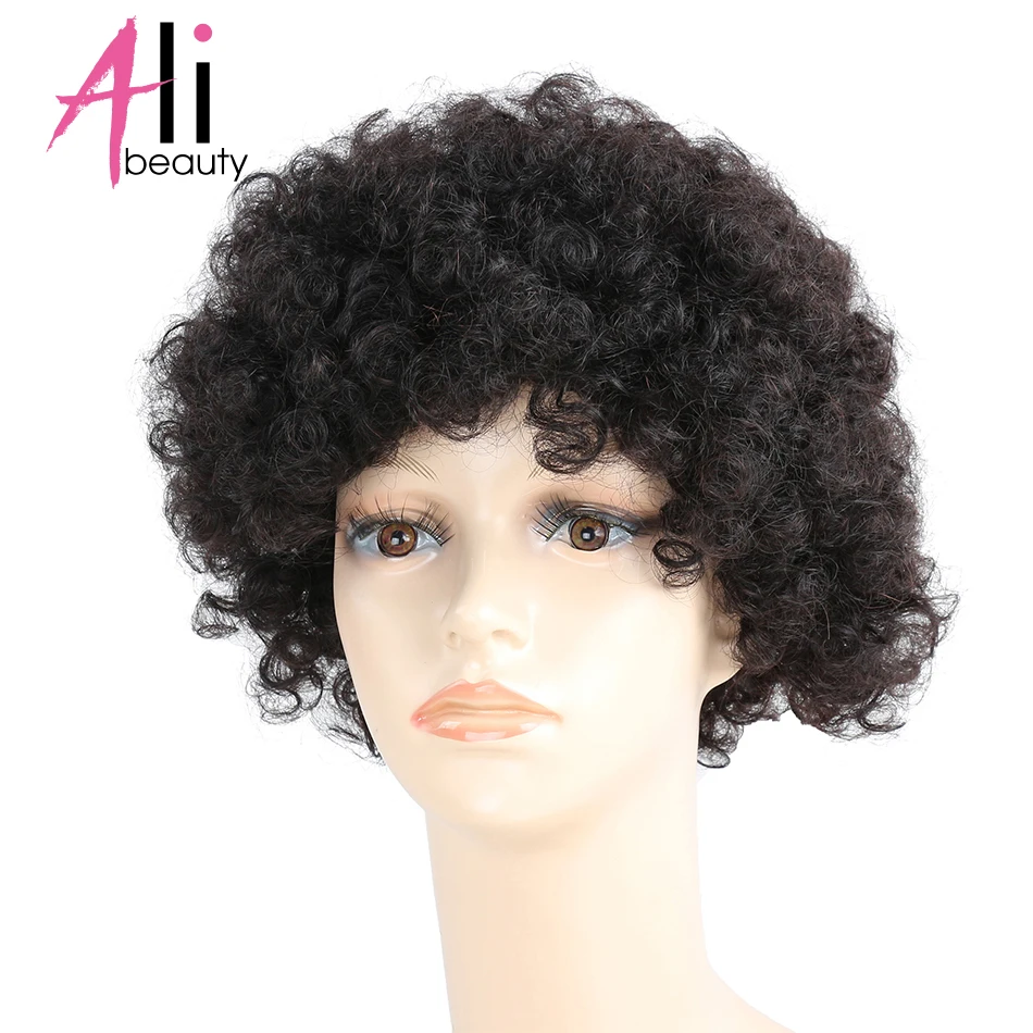 ALI-BEAUTY Short Curly Wigs Non Lace Front Human Hair Wigs Natural Color Brazilian Deep Curly Wave Remy Hair For Women
ALI-BEAUTY Short Curly Wigs Non Lace Front Human Hair Wigs Natural Color Brazilian Deep Curly Wave Remy Hair For Women