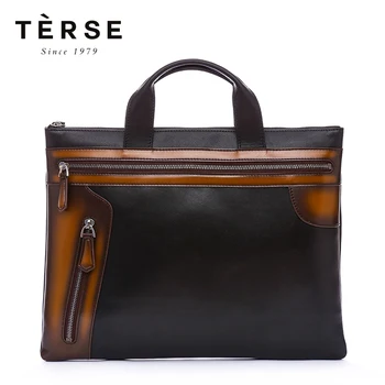 TERSE Men's Briefcase Handmade Genuine Leather Handbags Business OL Briefcase Patchwork Brief Totes Large Capacity 9708
TERSE Men's Briefcase Handmade Genuine Leather Handbags Business OL Briefcase Patchwork Brief Totes Large Capacity 9708