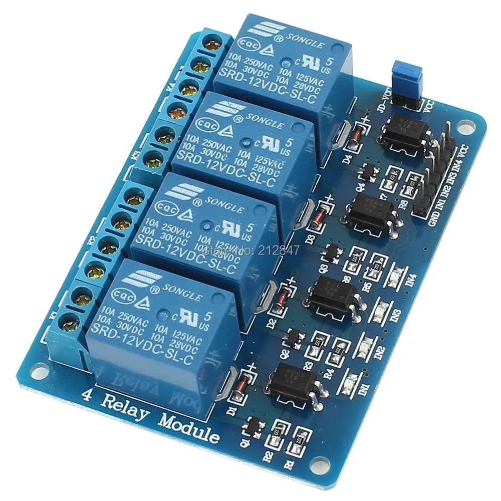DC12V 4 Channel 4-CH Low Level Trigger Optical Coupler Relay Circuit Module
DC12V 4 Channel 4-CH Low Level Trigger Optical Coupler Relay Circuit Module