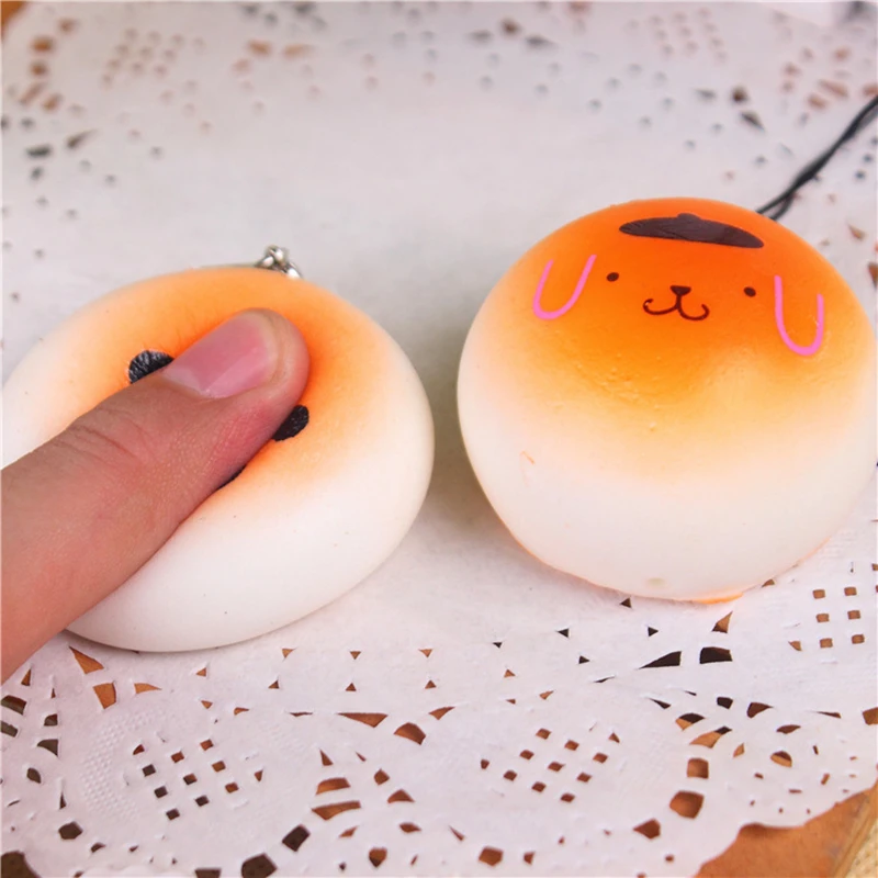 1pcs Random Delivery Cute Simulation Small Bread Smile Face Keychain Key Rings for Girls Boy Children Gift Can Be Toy Keychains | Украшения
