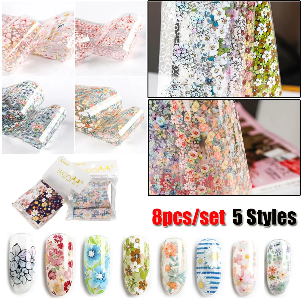 8pcs/set Holographic Nail Foil Starry Flower Transfer Paper Nail Polish Sticker Decals Summer Adhesive Foils 3D Manicure Set
8pcs/set Holographic Nail Foil Starry Flower Transfer Paper Nail Polish Sticker Decals Summer Adhesive Foils 3D Manicure Set