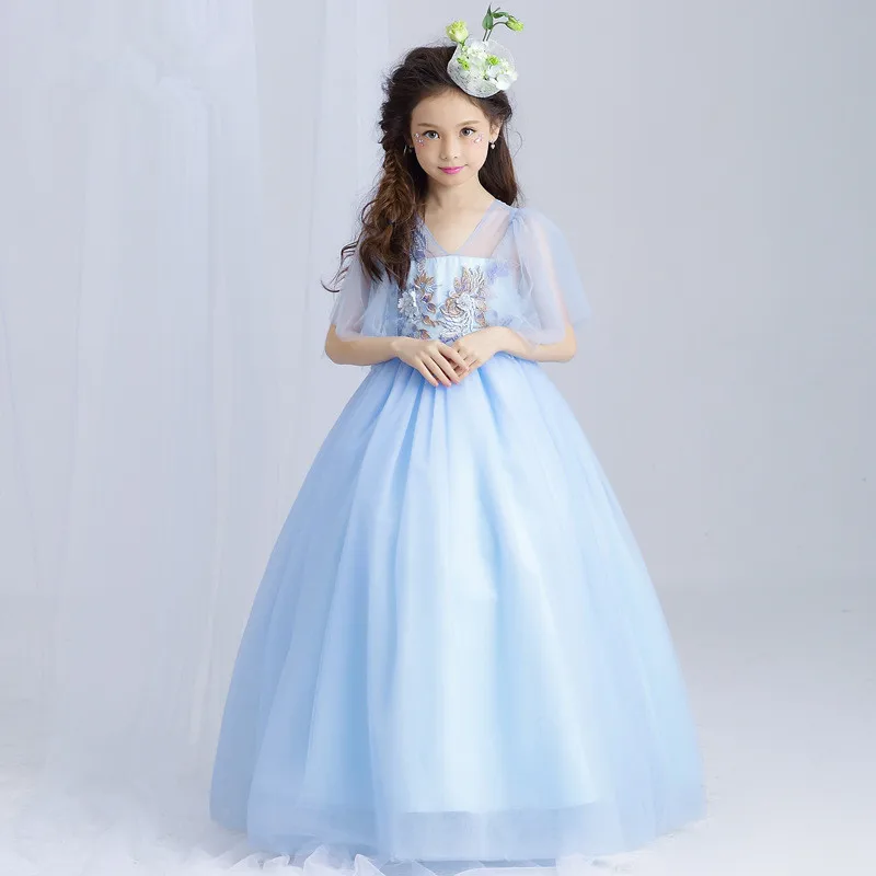 Long Girls Dress Ball Gown Appliques V-Neck Blue Flower Girl Vestido for Party 2019 Girl Clothes 4 6 8 10 12 14 Years RKF174022
Long Girls Dress Ball Gown Appliques V-Neck Blue Flower Girl Vestido for Party 2019 Girl Clothes 4 6 8 10 12 14 Years RKF174022
