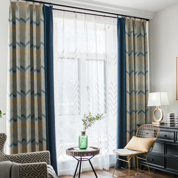 Custom curtains Nordic geometric striped Simple fashion square cotton bedroom blue drapes cloth blackout curtain tulle N355
Custom curtains Nordic geometric striped Simple fashion square cotton bedroom blue drapes cloth blackout curtain tulle N355