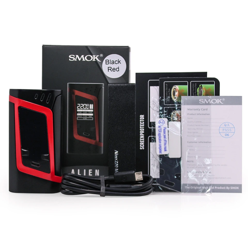 Original SMOK alien TC Box Mod 220w Electronic Cigarette Vape For TFV8 Big Baby Atomizer Tank VS SMOK Procolor 225W TC Box Mod (6)