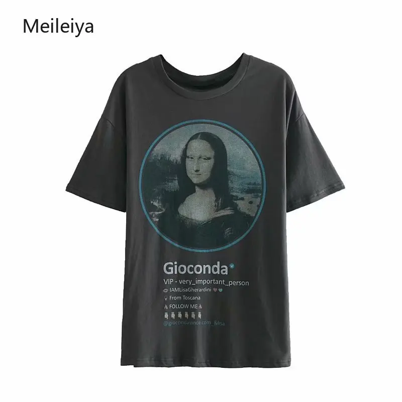 2019 Summer Women's Tshirt New Characters Mona Lisa Printed Short-sleeved T-shirt Women
2019 Summer Women's Tshirt New Characters Mona Lisa Printed Short-sleeved T-shirt Women