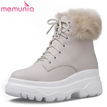 MEMUNIA 2020 new arrival genuine leather ankle boots for women round toe lace up platform shoes woman winter snow boots female
MEMUNIA 2020 new arrival genuine leather ankle boots for women round toe lace up platform shoes woman winter snow boots female