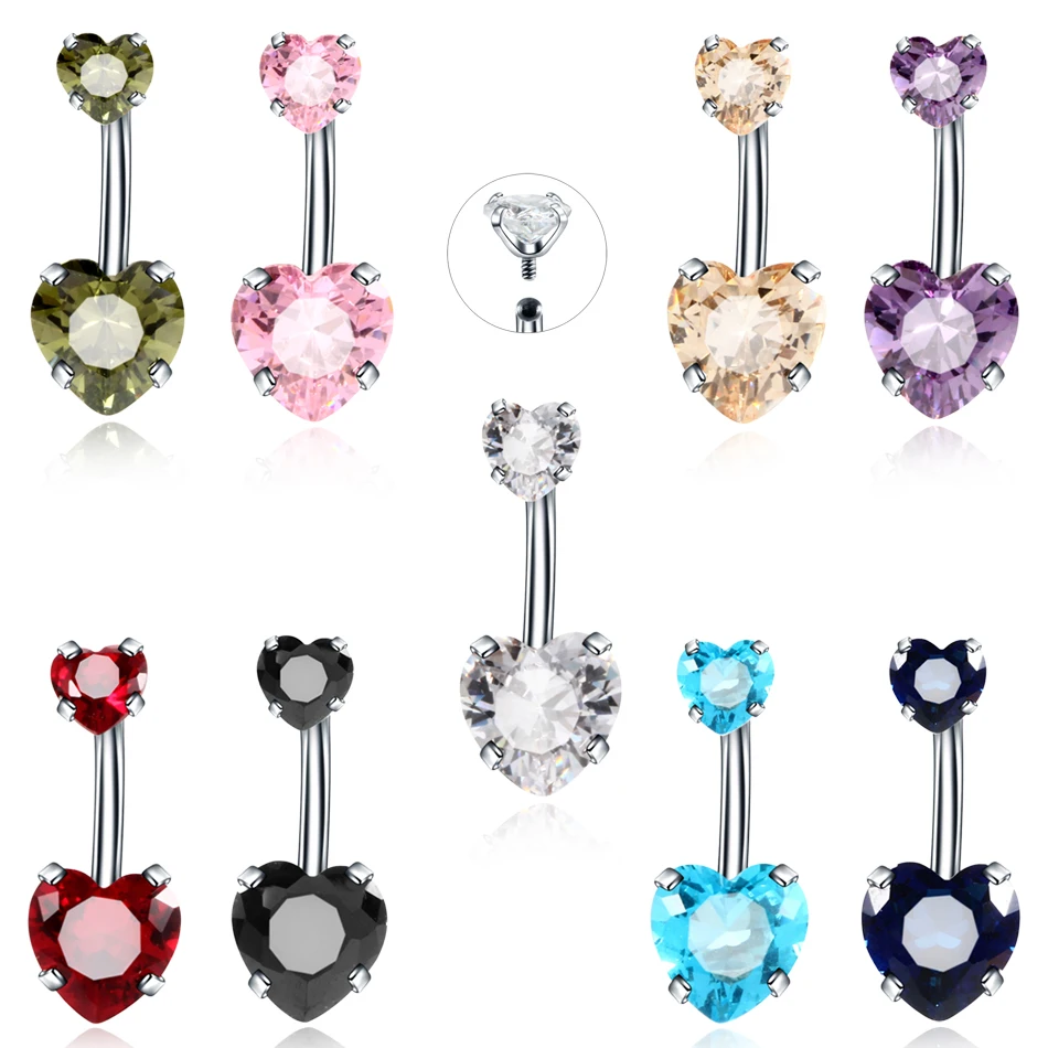 1PC Heart Crystal Belly Button Ombligo Piercing 14G Navel Bar Stud Retainer CZ Nombril Piercing Dangle Earrings Piercing Jewelry
1PC Heart Crystal Belly Button Ombligo Piercing 14G Navel Bar Stud Retainer CZ Nombril Piercing Dangle Earrings Piercing Jewelry