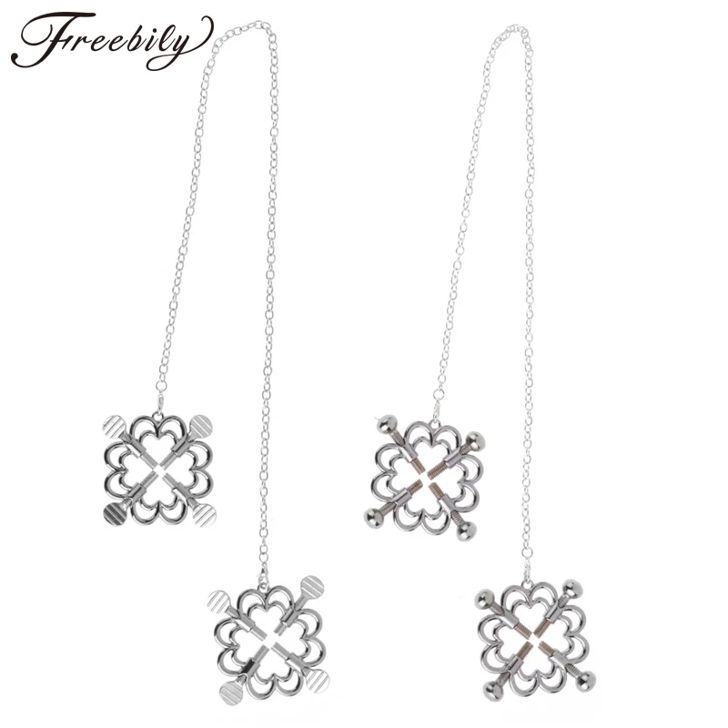 Exotic Accessories Woman Sexy Nipple Clamps Adjustable Stainless Steel Screw Flower Shaped Labia Breast Nipple Clamps With Chain
Exotic Accessories Woman Sexy Nipple Clamps Adjustable Stainless Steel Screw Flower Shaped Labia Breast Nipple Clamps With Chain