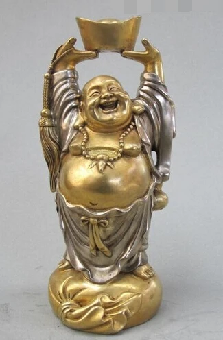 006391 China Pure Bronze 24K Gold Silver Lucky Money Yuanbao Maitreya Buddha Statue
006391 China Pure Bronze 24K Gold Silver Lucky Money Yuanbao Maitreya Buddha Statue