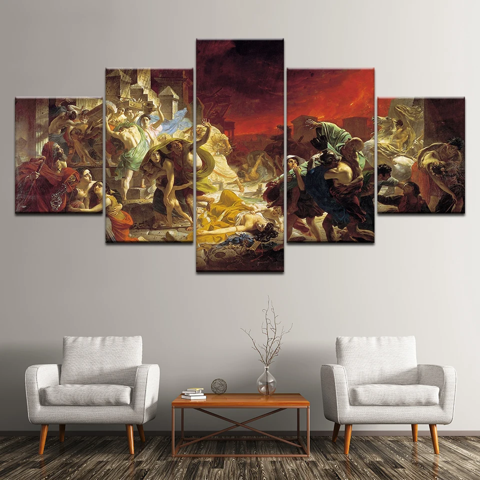 Canvas Painting The Last Day of Pompeii 5 Pieces Wall Art Painting Modular Wallpapers Poster Print for living room Home Decor
Canvas Painting The Last Day of Pompeii 5 Pieces Wall Art Painting Modular Wallpapers Poster Print for living room Home Decor