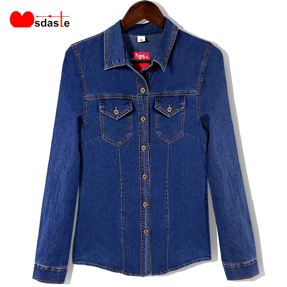 Women Denim Blouse Top Coat 2019 Autumn Ladies Shirts Female Blue Long Sleeve Jaqueta Feminina Chaqueta Slim Jeans Blouses Tops
Women Denim Blouse Top Coat 2019 Autumn Ladies Shirts Female Blue Long Sleeve Jaqueta Feminina Chaqueta Slim Jeans Blouses Tops