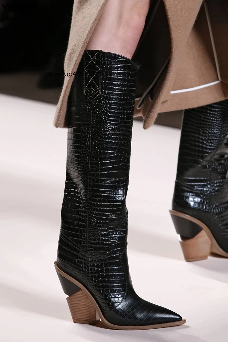 1Candy-color-snake-skin-Women-Boots-2018-Pointed-Toe-Western-Boots-Cowboy-Boots-runway-design-Chunky (1)