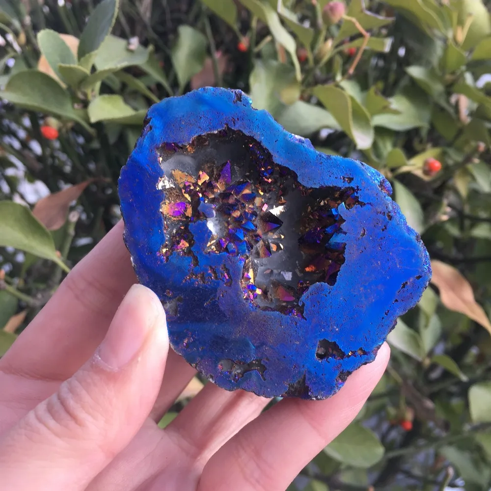 125g Natural Agate Geode Slice Drusy Druse Quartz Electroplated Cluster Crystal Points
125g Natural Agate Geode Slice Drusy Druse Quartz Electroplated Cluster Crystal Points