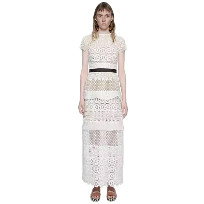 BLLOCUE High-end Runway Dress 2018 Autumn Women Sexy Elegant O-neck Short Sleeve White Hollow Out Lace Maxi Dress
BLLOCUE High-end Runway Dress 2018 Autumn Women Sexy Elegant O-neck Short Sleeve White Hollow Out Lace Maxi Dress