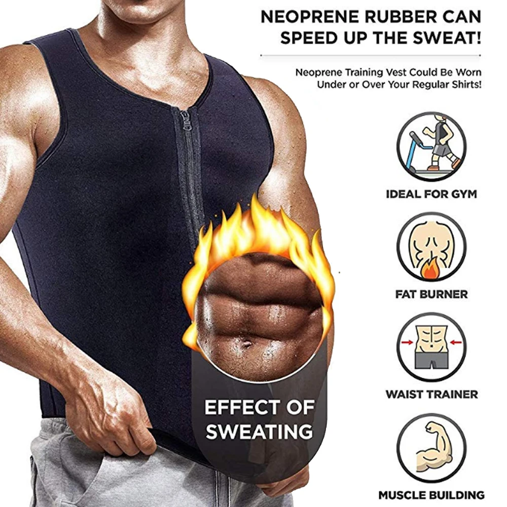 Men Waist Trainer Vest for Weight loss Neoprene Corset Body Shaper Zipper Sauna Tank Top Workout Shirt Black Plus Size S-4XL
Men Waist Trainer Vest for Weight loss Neoprene Corset Body Shaper Zipper Sauna Tank Top Workout Shirt Black Plus Size S-4XL