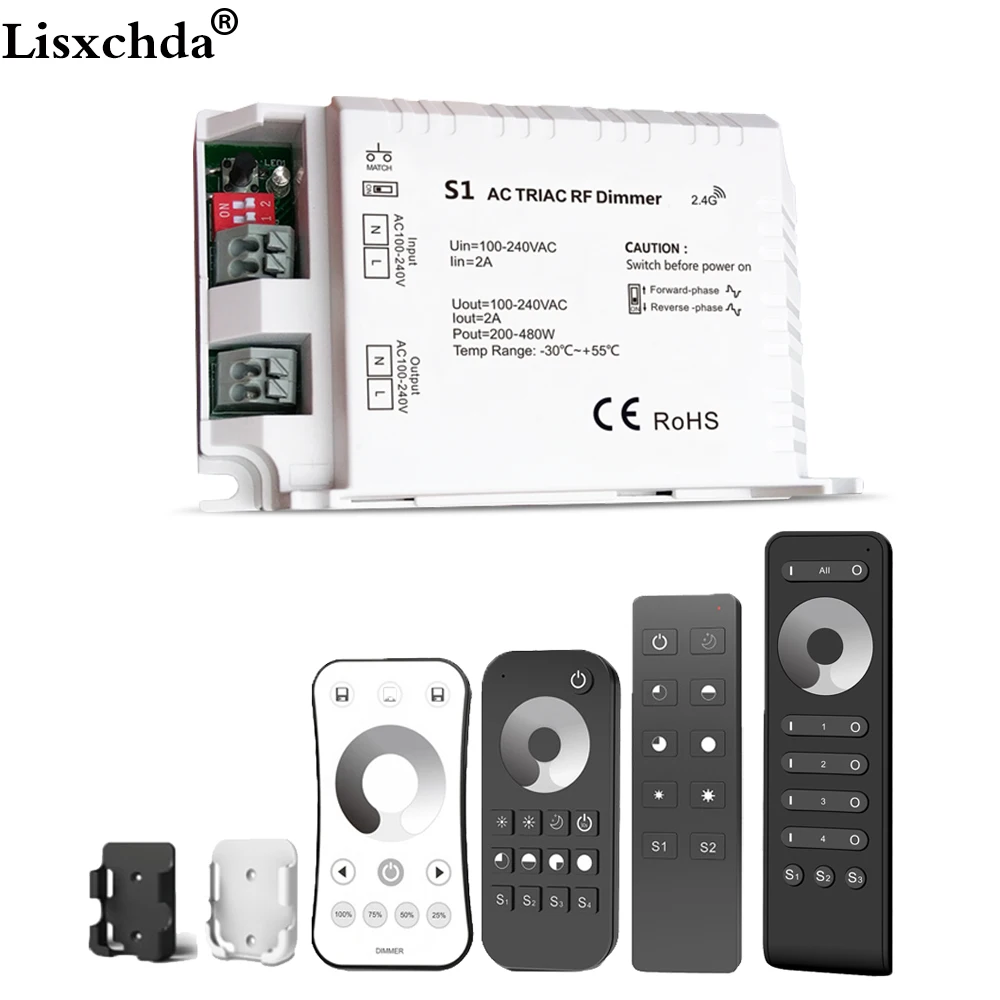 Triac Dimmer LED 220V 230V 100V AC Wireless RF Dimmable with 2.4G Remote Dimmer 220V Controller for LED Bulbs Lamps
Triac Dimmer LED 220V 230V 100V AC Wireless RF Dimmable with 2.4G Remote Dimmer 220V Controller for LED Bulbs Lamps