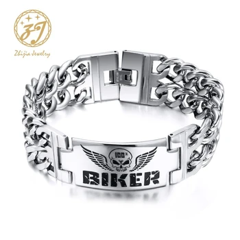 Zhijia Wings Skull Biker Bracelet Stainless Steel Jewelry Punk Double Chain Charm Bracelet Motor Biker Men /Woman Bracelet
Zhijia Wings Skull Biker Bracelet Stainless Steel Jewelry Punk Double Chain Charm Bracelet Motor Biker Men /Woman Bracelet