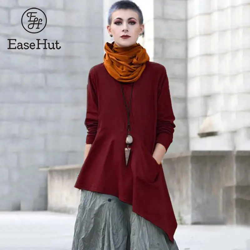 Vintage Women Casual Long Blouse Long Sleeves Pocket V Neck Irregular Plus Size 5XL Loose Tops 2019 Autumn Fashion Blusas Mujer
Vintage Women Casual Long Blouse Long Sleeves Pocket V Neck Irregular Plus Size 5XL Loose Tops 2019 Autumn Fashion Blusas Mujer