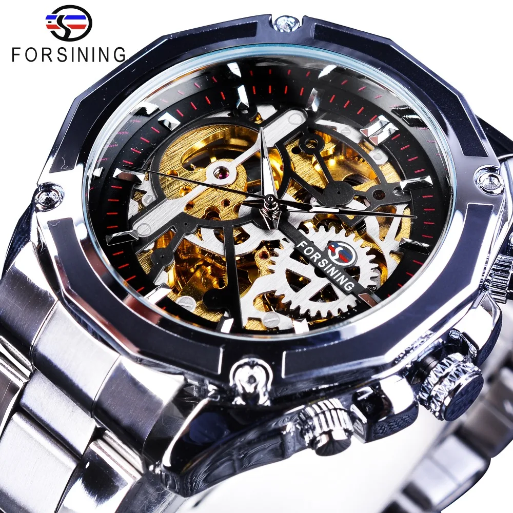 Forsining 2018 New Original Design Golden Gear Movement Luminous Skeleton Mens Automatic Sport Wrist Watches Top Brand Luxury
Forsining 2018 New Original Design Golden Gear Movement Luminous Skeleton Mens Automatic Sport Wrist Watches Top Brand Luxury