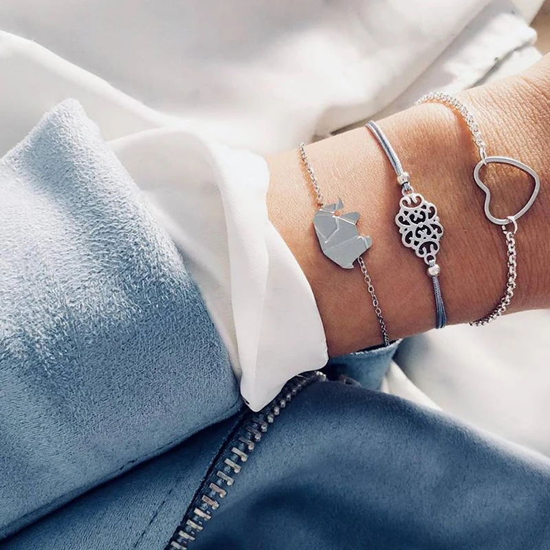 3 Pcs/ Set Jewdy Hollow Elephant Heart Chain Woven Bracelet Multilayer Silver Bracelet Set Women Charm Party Jewelry Gift
3 Pcs/ Set Jewdy Hollow Elephant Heart Chain Woven Bracelet Multilayer Silver Bracelet Set Women Charm Party Jewelry Gift