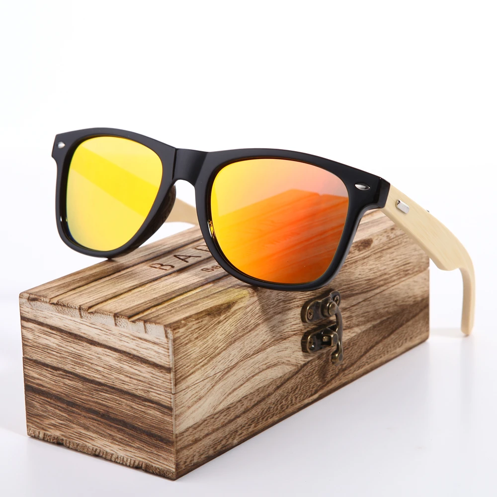 BARCUR Pink Sunglasses Bamboo Wooden Frame Sunglasses BARCUR Pink Sunglasses Bamboo Wooden Frame Sunglasses