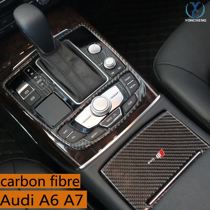 Carbon Fiber Gear Shift Panel Decoration Cover Trim Automobile Accessories Water Cup holder panel Decal 3D sticker for Audi A6C7
Carbon Fiber Gear Shift Panel Decoration Cover Trim Automobile Accessories Water Cup holder panel Decal 3D sticker for Audi A6C7