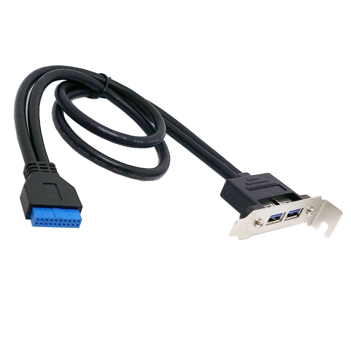 2P USB 3.0 Female Screw Mount to Motherboard 20pin Header Cable 50cm w O Bracket
2P USB 3.0 Female Screw Mount to Motherboard 20pin Header Cable 50cm w O Bracket