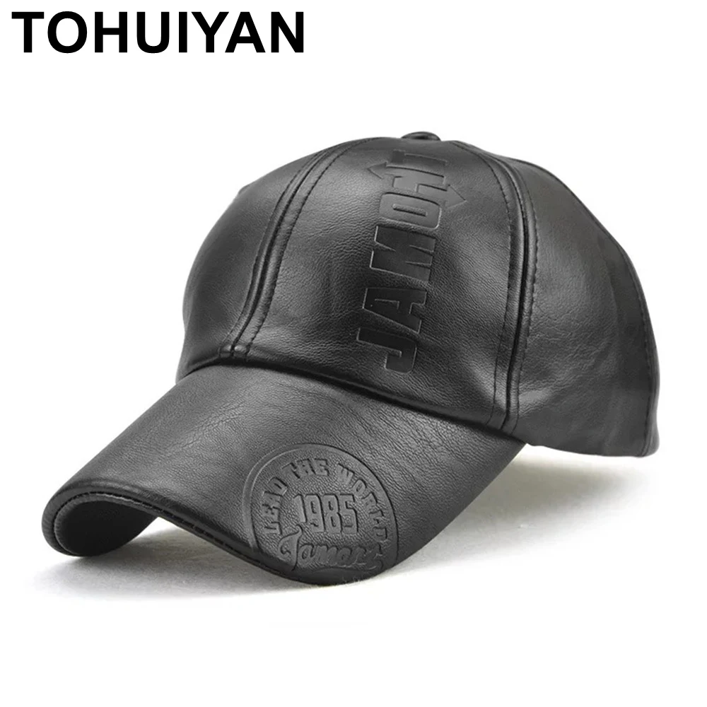 TOHUIYAN Vintage Leather Casquette Baseball Cap Mens Letters Adjustable Bone Gorras Snapback Hat Fall Winter Strapback Warm Hats
TOHUIYAN Vintage Leather Casquette Baseball Cap Mens Letters Adjustable Bone Gorras Snapback Hat Fall Winter Strapback Warm Hats