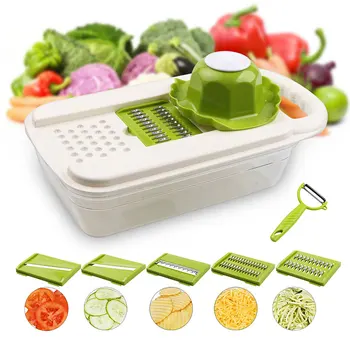 Mandoline Vegetable Slicer Set with 5 Kitchen Accessories Carrot Potato cutter 
Mandoline Vegetable Slicer Set with 5 Kitchen Accessories Carrot Potato cutter