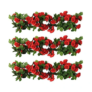 3Pcs Artificial Rose Garlands, Silk Rose Flowers Green Leaves Vine For Home Hotel Office Wedding Party Garden Craft Art Decor (R
3Pcs Artificial Rose Garlands, Silk Rose Flowers Green Leaves Vine For Home Hotel Office Wedding Party Garden Craft Art Decor (R