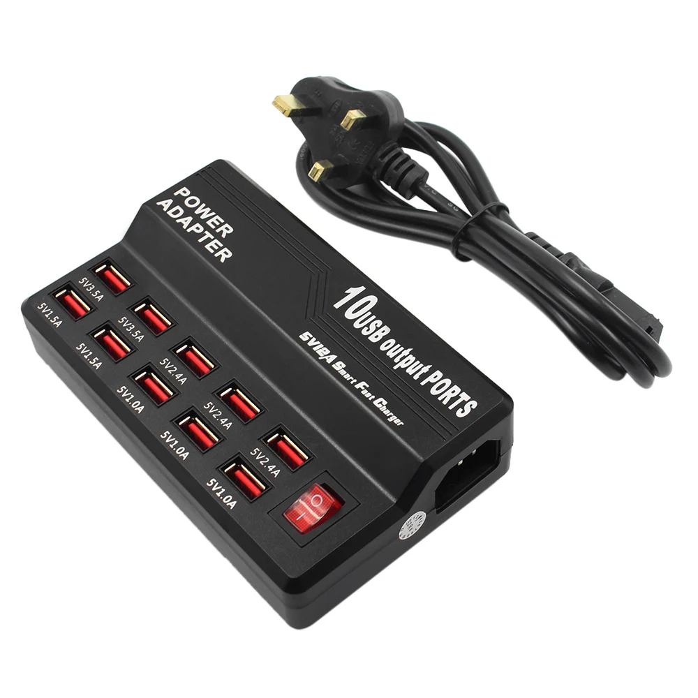 Multifunctional 10-Port USB Hub High Speed AC to DC Power Socket USB Charging Station Travel Charger USB-Powered Devices
Multifunctional 10-Port USB Hub High Speed AC to DC Power Socket USB Charging Station Travel Charger USB-Powered Devices