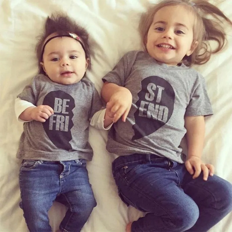 Children Boys Girls T-shirts Family Matching Outfits Brother Sister Top Tees Kid Baby Best Friend Tshirt 100%Cotton Grey Clothes
Children Boys Girls T-shirts Family Matching Outfits Brother Sister Top Tees Kid Baby Best Friend Tshirt 100%Cotton Grey Clothes