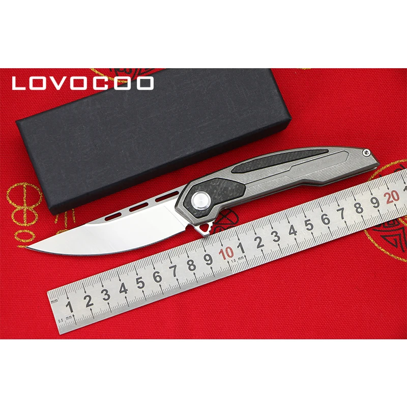 LOVOCOO TS-21 New arrival D2 blade Titanium carbon fiber handle Flipper folding knife Outdoor knives camping tools hunting EDC
LOVOCOO TS-21 New arrival D2 blade Titanium carbon fiber handle Flipper folding knife Outdoor knives camping tools hunting EDC