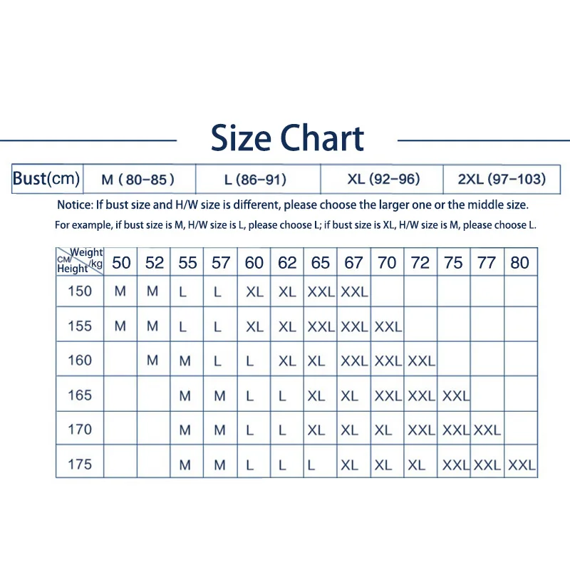 Binder Size Chart