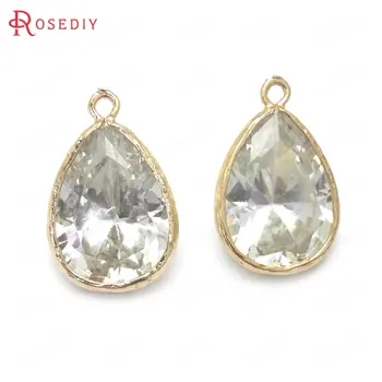 10PCS 14x8MM 19x12MM 23x15MM 24K Champagne Gold Color with White Zircon Brass Drop Shape Charms Pendants High Quality Findings
10PCS 14x8MM 19x12MM 23x15MM 24K Champagne Gold Color with White Zircon Brass Drop Shape Charms Pendants High Quality Findings