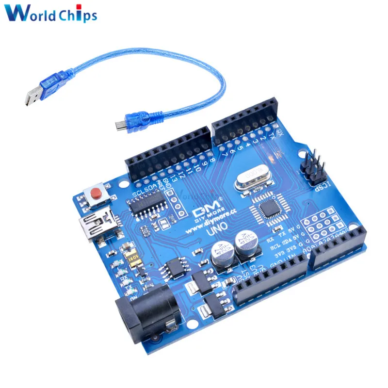 

UNO R3 ATmega328P ATmega328 CH340G Mini USB Board Microcontroller CH340 Replace ATmega16U2 With USB Cable ONE