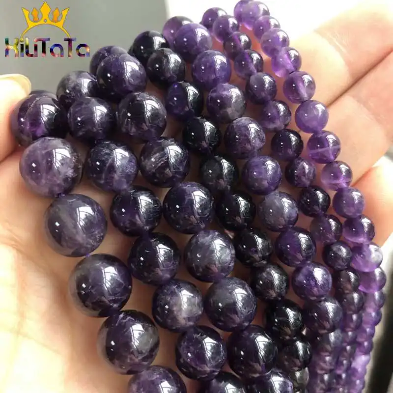Natural Stone Round Purple Amethysts Crystals Loose Spacer Beads For Jewelry Making DIY Bracelet Necklace 15'' 4/6/8/10/12mm
Natural Stone Round Purple Amethysts Crystals Loose Spacer Beads For Jewelry Making DIY Bracelet Necklace 15'' 4/6/8/10/12mm