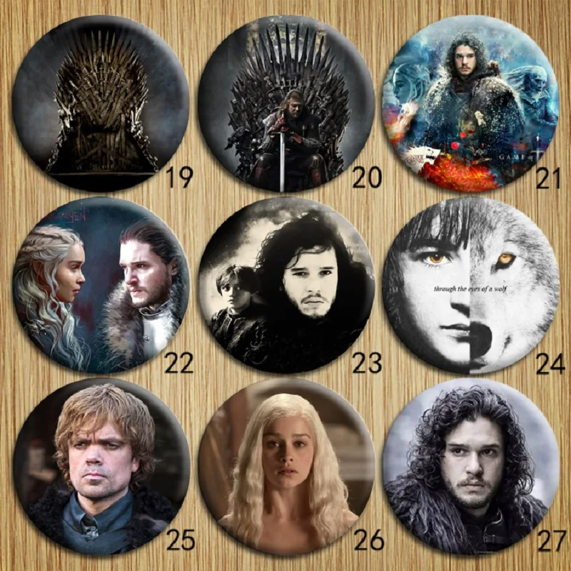Game of Thrones Song of Ice and Fire Jon Snow Dany Tyrion Souvenir Brooches Badges Clothes and Bag Accessories Party Favors
Game of Thrones Song of Ice and Fire Jon Snow Dany Tyrion Souvenir Brooches Badges Clothes and Bag Accessories Party Favors