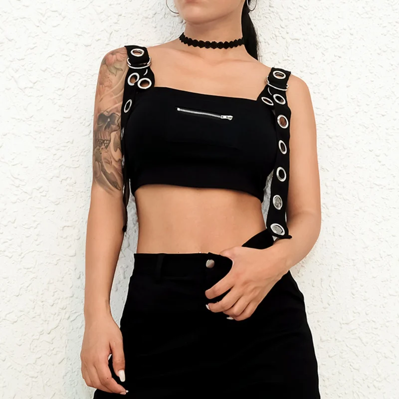 Women Casual Tank Top Fashion Sleeveless Solid Slim Short Strap Crop Tops Fashion Zipper Tank Tops Eyelet Strap 2019 New Arrival
Women Casual Tank Top Fashion Sleeveless Solid Slim Short Strap Crop Tops Fashion Zipper Tank Tops Eyelet Strap 2019 New Arrival