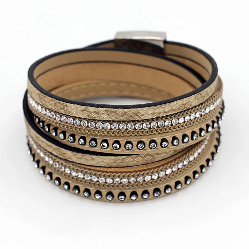 Women Jewelry Multilayer Windings Leather Bangles Bracelets for Female Bracelet with Magnetic Clasp
Women Jewelry Multilayer Windings Leather Bangles Bracelets for Female Bracelet with Magnetic Clasp