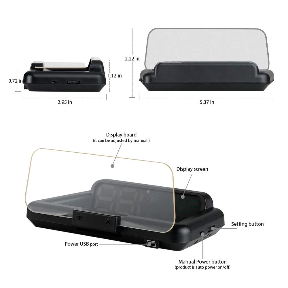 HUD Head Up Display OBD Car System Speeding Warning Windshield Projector Car OBD2 Trip Computer Diagnose Windscreen Display
HUD Head Up Display OBD Car System Speeding Warning Windshield Projector Car OBD2 Trip Computer Diagnose Windscreen Display