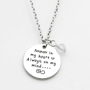 Wholesale Forever in my heart Always on my mind Inspirational Charm Necklace Silver Plating Pendant Necklace 20Pcs/Lot
Wholesale Forever in my heart Always on my mind Inspirational Charm Necklace Silver Plating Pendant Necklace 20Pcs/Lot