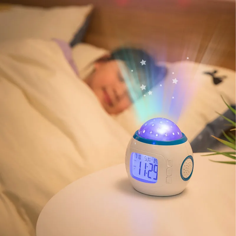 Baby Kids Music Projection Alarm Clock Sky Star Children Toys Light Up Glow In The Dark Children Christmas Bedroom Decor Gifts 
Baby Kids Music Projection Alarm Clock Sky Star Children Toys Light Up Glow In The Dark Children Christmas Bedroom Decor Gifts