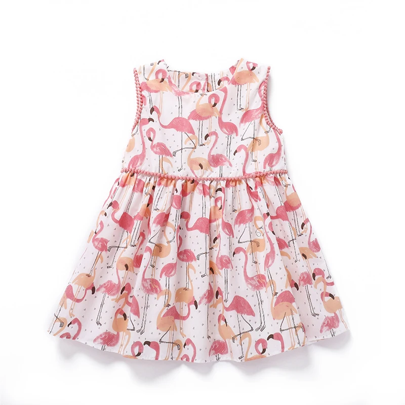 

Newborn Baby Girls Casual Clothes Dress Flamingo Print Cotton Princess Frock Infant Fashion Summer Party Frock Toddler Sundress