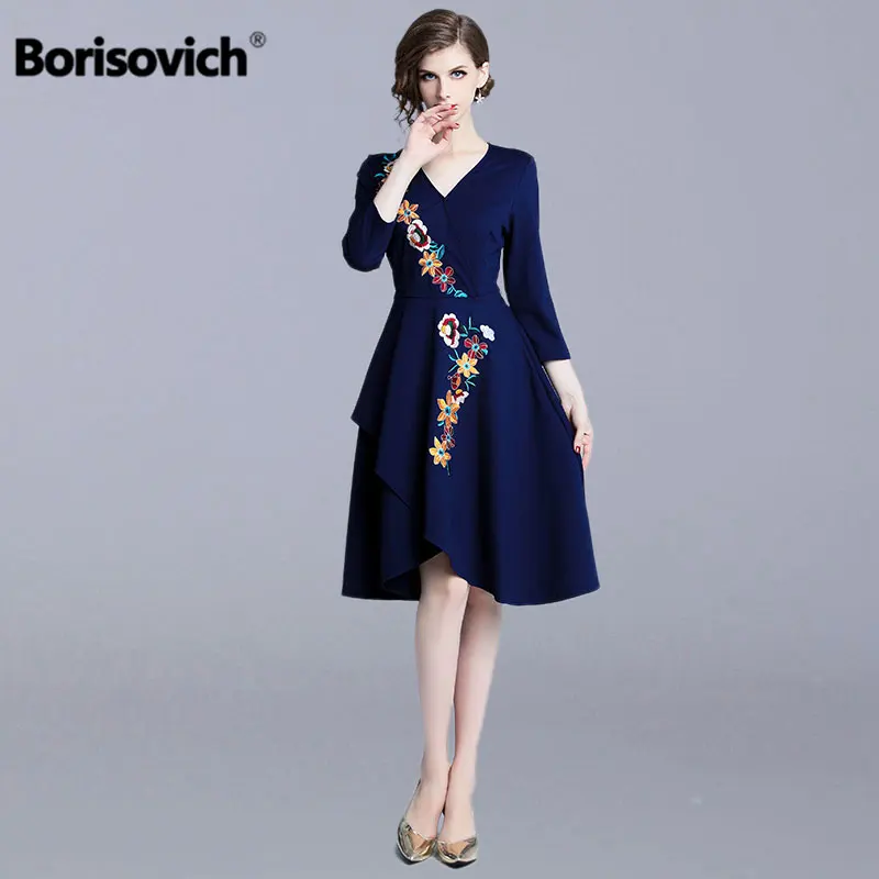 Borisovich Women Casual A-line Dress New Brand 2018 Autumn Fashion V-neck Floral Embroidery Elegant Ladies Party Dresses N336
Borisovich Women Casual A-line Dress New Brand 2018 Autumn Fashion V-neck Floral Embroidery Elegant Ladies Party Dresses N336