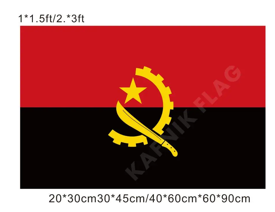 KAFNIK,free shipping 20*30cm/30*45cm/40*60cm/60*90cm small flags Angola Flag for Countries World Event Decorative Flags
KAFNIK,free shipping 20*30cm/30*45cm/40*60cm/60*90cm small flags Angola Flag for Countries World Event Decorative Flags
