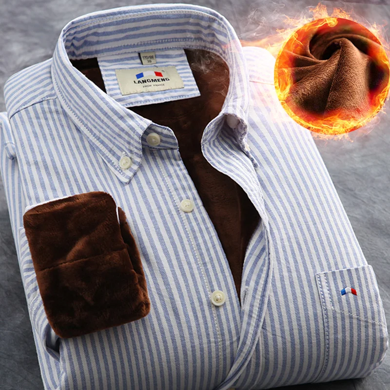 Langmeng brand 100% cotton shirt warm velvet dress shirts new men winter long sleeve striped slim fit mens fashion casual shirts
Langmeng brand 100% cotton shirt warm velvet dress shirts new men winter long sleeve striped slim fit mens fashion casual shirts