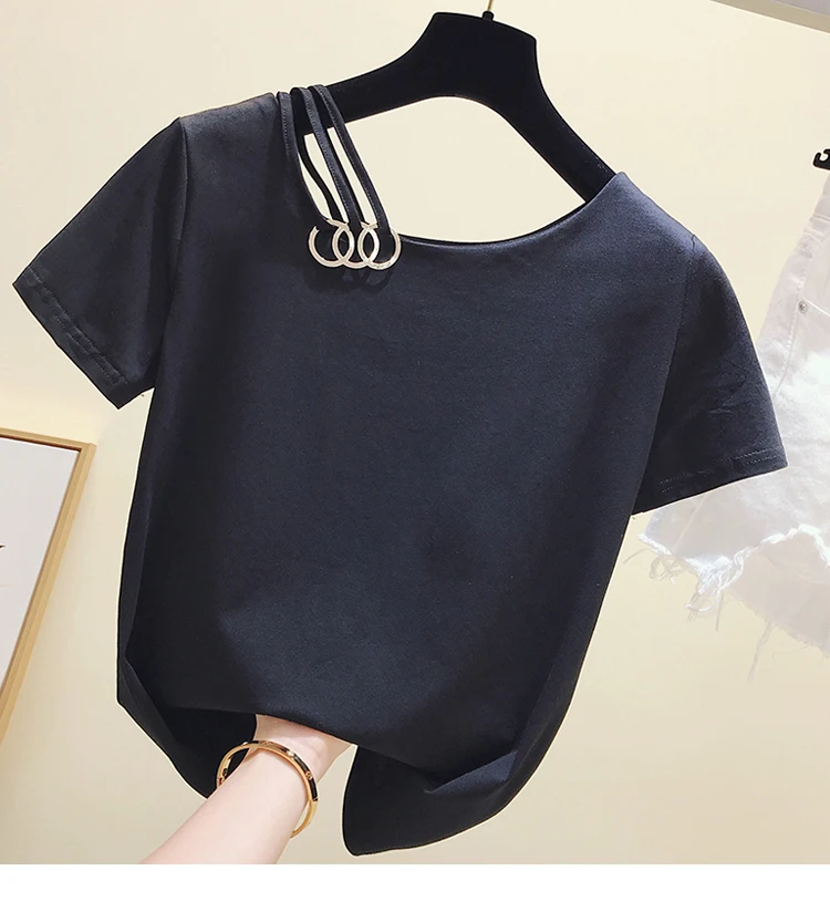 New White Short Sleeve T-shirt Women's Korean Summer Simple Black T Shirts Girls Ladies Slim Cotton Pull Shirts Crop Top
New White Short Sleeve T-shirt Women's Korean Summer Simple Black T Shirts Girls Ladies Slim Cotton Pull Shirts Crop Top