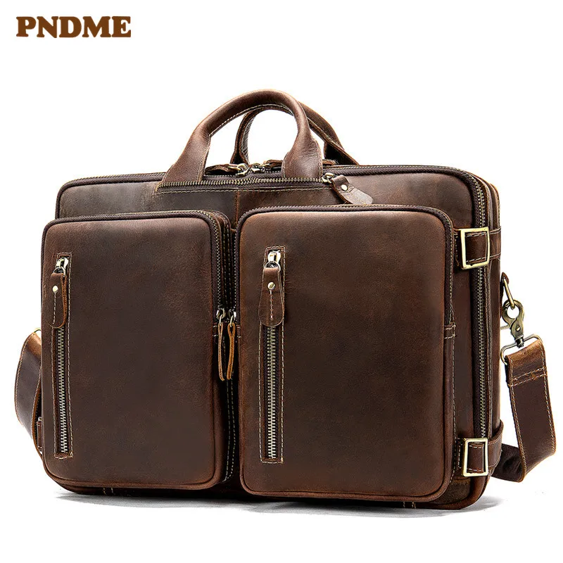 PNDME business men's crazy horse cowhide briefcase vintage high quality designer genuine leather large capacity computer bag
PNDME business men's crazy horse cowhide briefcase vintage high quality designer genuine leather large capacity computer bag